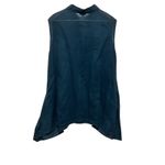 J.Jill Women Button Tunic XL Blue Linen Blend Minimalist Lagenlook Coastal Beach Photo 1