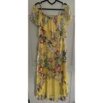 BB Dakota Women's  Dress Yellow Floral Off Shoulder Ruffle Flowy High Low Size 0 Photo 1