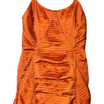 ASOS  DESIGN Premium satin pleated mini dress orange US 6‎ Photo 0