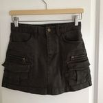 Y2K 2000s Mini Skirt 3 Brown Denim Jean Micro Stretch Cyber Grunge Club WIZ. D Green Photo 0