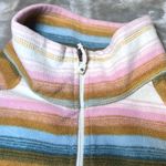 Eddie Bauer 1/4 Zip Sweater Womens Large Multicolor Striped Fleece Pullover Photo 3