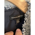 Banana Republic  Sleeveless Dress Size 2 Gray Tweed Frayed Hem Midi Pleated Zip Photo 4