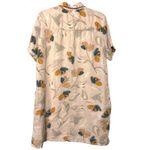 Rachel Zoe  100% Linen Shirt XL Dress Cover Up‎ Pink Floral Button Down ResortEUC Photo 5