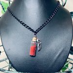 Masquerade Red Glitter Sparkle Necklace New Photo 1