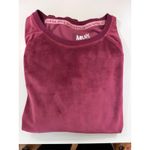 Muk Luks Velour Sweatshirt Burgundy Pullover Raglan Sleeve Women Size M Purple Size M Photo 2