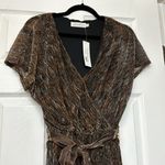 All in Favor NWT Metallic Tie Waist Pant Romper Photo 4