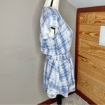 Rails Karla V-Neck Smocked Short Sleeve Mini Dress in Coast Blue Tie Dye Medium Photo 2