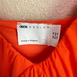 ASOS NWT Coral Orange Mesh Overlay Empire Waist Skater Maxi Dress 14 Photo 3