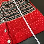 Eddie Bauer 100% Lambs Wool Nordic Fair Isle Red Sweater Vest Small Petite Photo 9