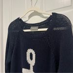 Wooden Ships Anchor Raglan Cotton Crew Neck Sweater Navy Blue White Medium Large Photo 2