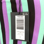 ASOS  Pieces Long Puff Sleeve Wrap Midi Dress in Multi Stripe Photo 8