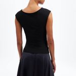 Madewell NWT  Cap Sleeve Scoop Neck Tee in Black XXS NR343 Photo 9