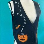 Happy Halloween black 100% washable silk vintage vest in size medium Photo 1