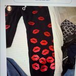 Lauren Moshi  Black Joggers with Red Lips Design Photo 1