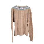Ralph Lauren  vintage 90’s 100% merino lambs wool tan V-Neck cable knit sweater Photo 1