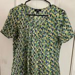 Elementz  Blue Yellow and Green Top, Size M Photo 1