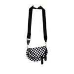 Checkerboard Fanny Pack Crossbody Bag Adjustable Strap 13x8 Casual Purse Black Photo 5