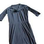 Alice + Olivia  Base Dark Grey Stretch Dress Cowl Neck 3/4 Sleeves Size Medium Photo 5