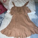Selfie Leslie ruffle light pink/tan mini dress XS Photo 0