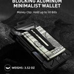  Metal Wallet for Men Minimalist Wallet with Clear ID Card Holder Slim RFID Blocking Front Pocket Carbon Fiber Wallet Money Clip Tactical Wallet Gift for Men Photo 2