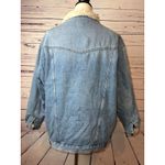 Wrangler Denim jean Jacket Mens Large Heritage Sherpa Fur Lined Trucker Coat Photo 1