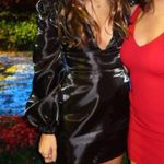 Majorelle black shiny long sleeve dress Photo 3