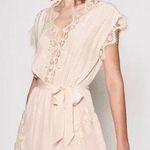 JOIE Magdelen 100% Silk Peach Cream Lace Baby Pink Midi Dress Size XS Photo 2