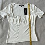Lulus  Women’s Sweetness Simplified white Ribbed Short Sleeve Top size Small Photo 4