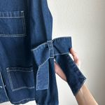 Dolls Kill  SAMPLE Dark Blue Jean Jacket with Tie Bow Sleeves Photo 1