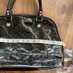 Lounge Fly Hello Kitty Sanrio Black Patent Embossed Dome Tote Handbag Pink Inter Photo 6