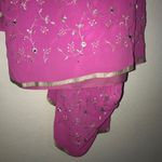 Bright Pink Silver Flower Snap Dubai Crop top Photo 5