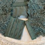 Aerie  Eyelash Lace Padded Plunge Bralette w/ Mesh Panel Women’s Size XL Green Photo 5