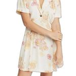 Free People | Hawaiian Floral Print Mini Dress Short Sleeve Empire Waist Large Photo 8
