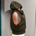 ZARA NWT zippered Functional army green and orange hooded vest - medium Photo 2