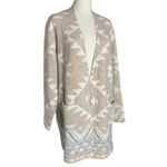 Frye (NWT) Tan White Aztec Southwest  
Open Cardigan Sweater XL Photo 4