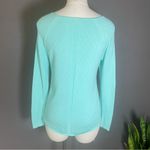 Turquoise Blue Long Sleeve Pullover Sweater Women’s S Diamond Knit Office Layer Photo 5