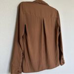 EXPRESS  Chocolate Brown Button Down Blouse Photo 3