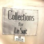 Le Suit Vintage  Collections White Blazer Jacket Size 14 Wedding Formal Button Up Photo 7