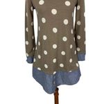 12PM By Mon Ami Dress Small Polka Dot Tunic Neutral Fall Casual Photo 2