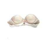 Lily Of France Strapless Bra 32A Beige Lace Trim Padded Underwire Photo 4