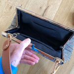 Plaid Handbag in Brown Faux Leather and Grey Photo 6