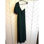 Sachin & Babi Women’s Plus 18W Emerald Green Nadia Gown One Shoulder Puff Sleeve Photo 9