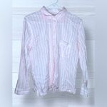 Victoria's Secret  Women’s Casual Classic Pink Striped Button Down Pajama Shirt Photo 2