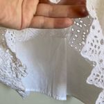 Gap 🌞 White Eyelet Embroidered Lace Split Neck  Sleeveless Tank Top Blouse #R Photo 6