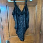 Victoria's Secret Vintage 90s Victoria Secret Black Satin Bodysuit Photo 3