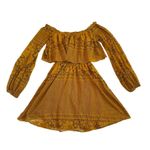 Show Me Your Mumu  Bess Off-Shoulder Lace Mini Dress Golden Size Small Women's Photo 5