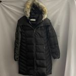 T Tahari SIZE SMALL (see measurements below)Dark GrayPuffer Coat Faux Fur Hood Photo 6