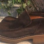 Saya Japanese brown suede leather‎ Japan size 23 made in Japan Rare Photo 2