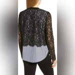 Vineyard Vines Cotton Solstice Stripe Black Lace Blouse Women’s Size S Small Photo 6