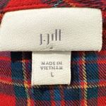 J. Jill Womens Button Up Red Green Blue Plaid Long Sleeve L Holiday Soft Size L Photo 2